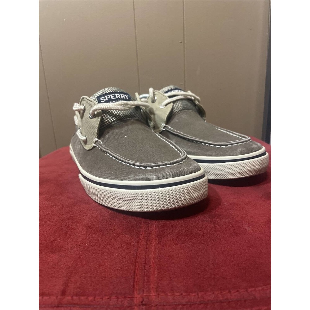 Sperry Top-Sider Leeward 2-Eye Men's Light Grey Boat Shoe Size 11W